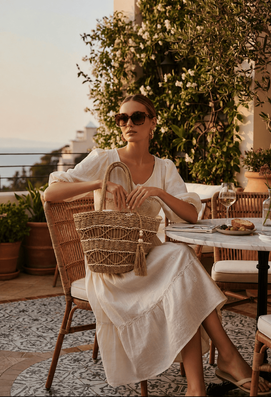 Handwoven Straw Tote Bag with Tassel | Boho Beach Bag - Heritage-Boutique.com
