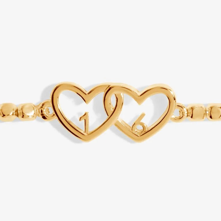 Happy 16th' Bracelet in Gold-Tone Plating - Heritage-Boutique.com