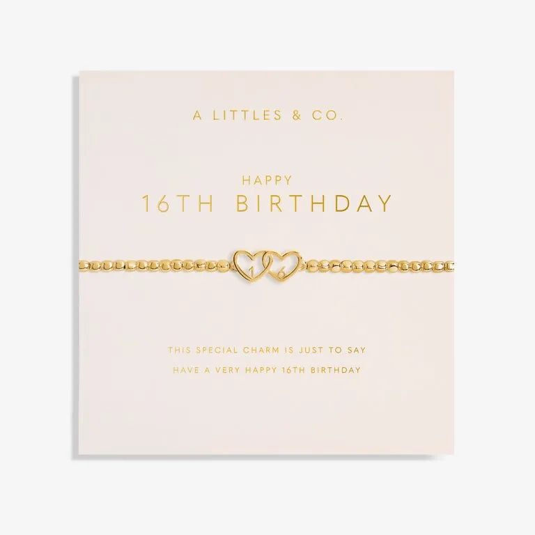 Happy 16th' Bracelet in Gold-Tone Plating - Heritage-Boutique.com