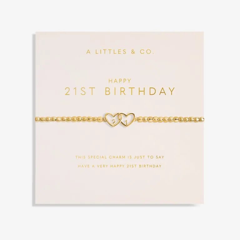 ‘Happy 21st' Bracelet in Gold - Tone Plating - Heritage - Boutique.com