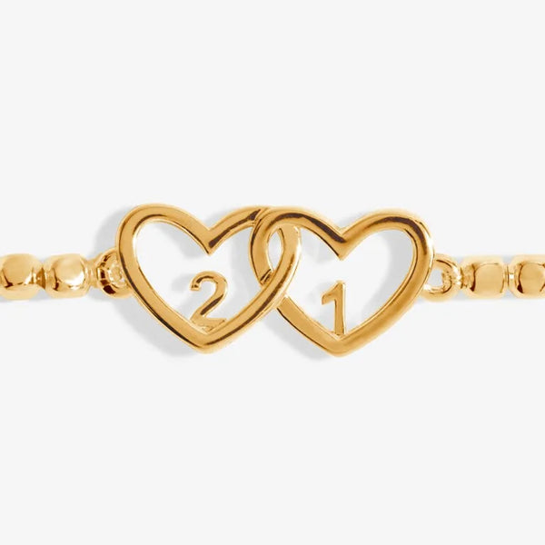‘Happy 21st' Bracelet in Gold-Tone Plating - Heritage-Boutique.com
