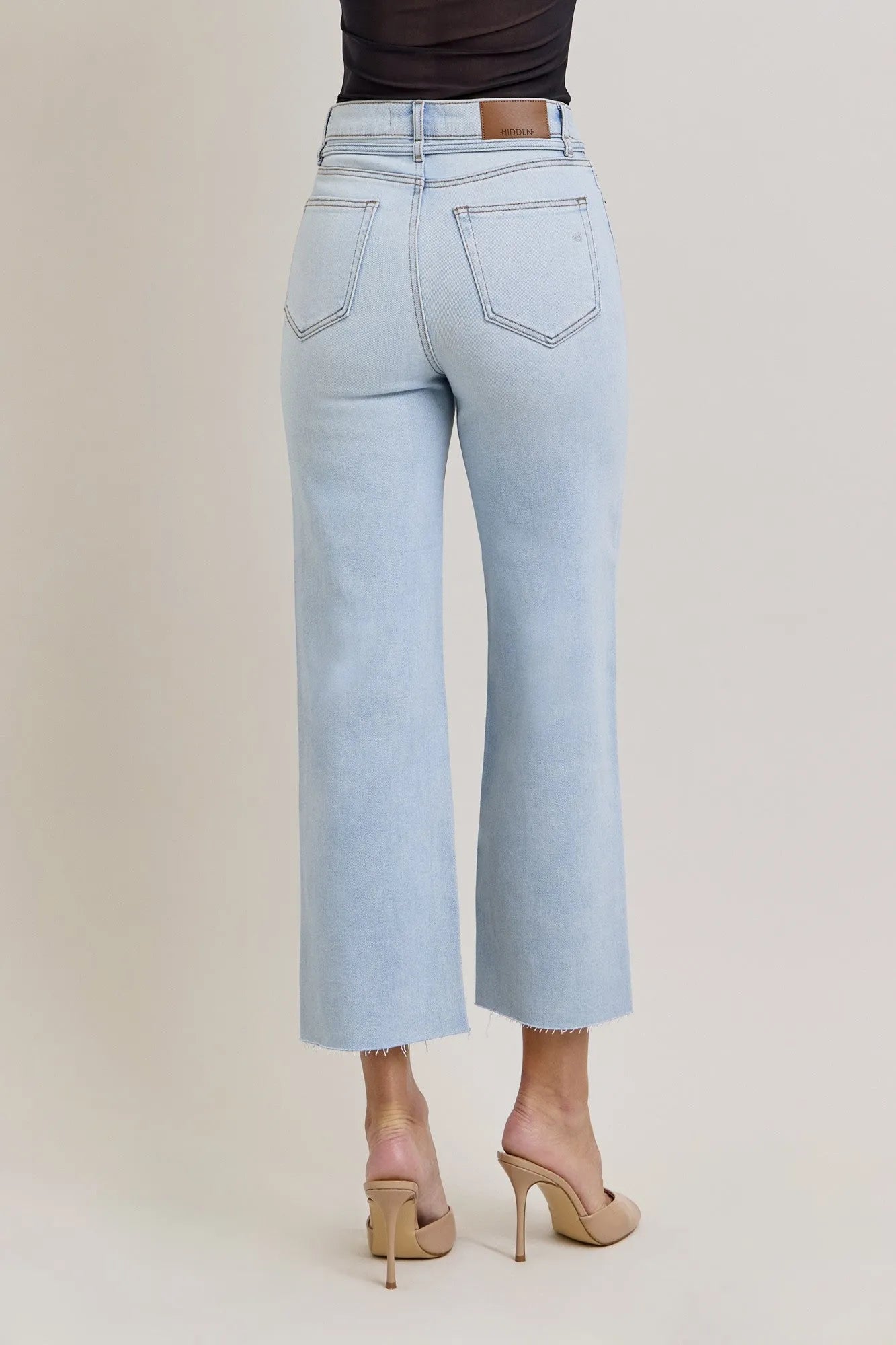 HIDDEN High Rise Light Wash Tie Waist Jean - Heritage - Boutique.com