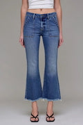 Hidden Jeans Happi Mid Rise Cropped Frayed Hem Flare - Heritage-Boutique.com