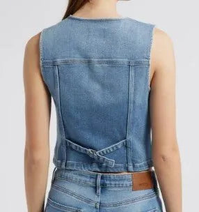 HIDDEN JEANS Rebel Regular Fitted Denim Vest By Hidden Jeans - Heritage - Boutique.com