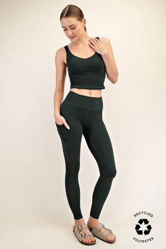 High Rise Buttery Soft Yoga Pants with Pockets - Heritage - Boutique.com