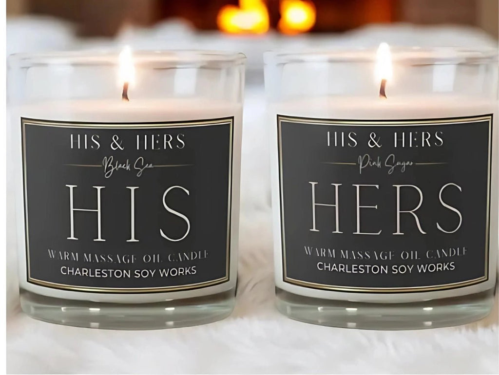 His & Hers Warm Massage Oil Candles – Romantic Soy Candle Gift for Couples - Heritage - Boutique.com