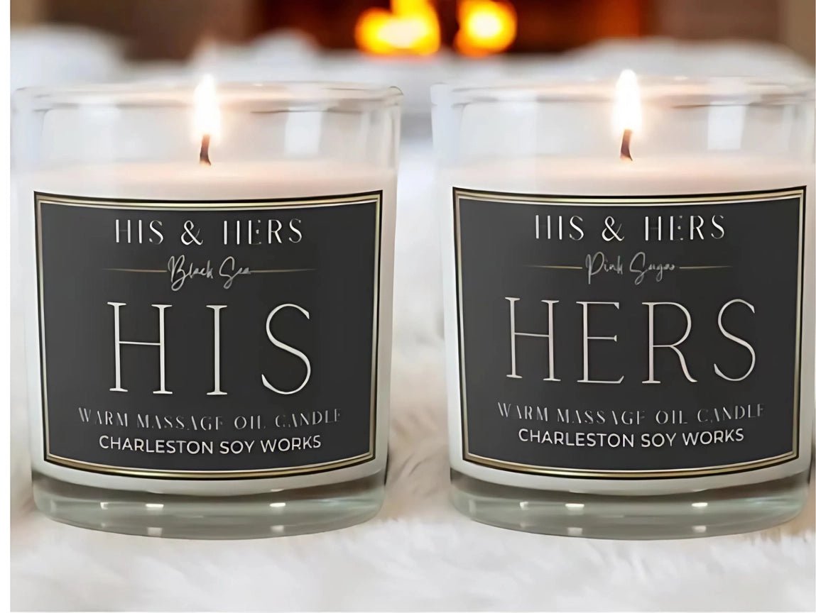 His & Hers Warm Massage Oil Candles – Romantic Soy Candle Gift for Couples - Heritage - Boutique.com