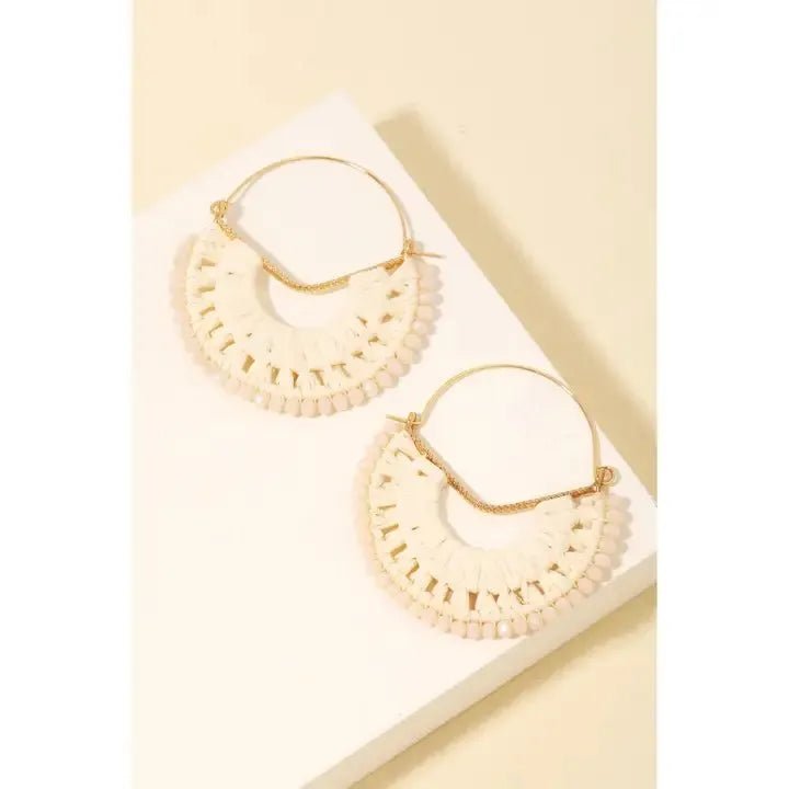 Historia Natural Raffia Gold Earrings - Heritage - Boutique.com