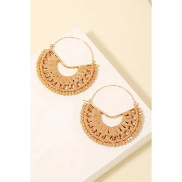 Historia Natural Raffia Gold Earrings - Heritage-Boutique.com