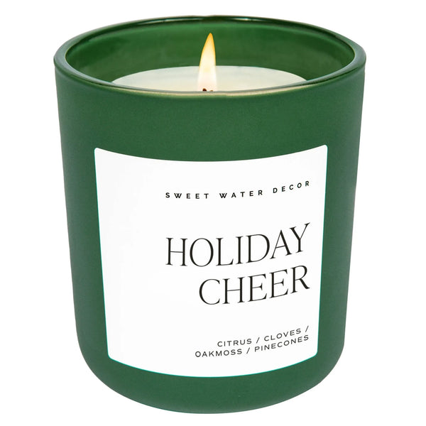 Holiday Cheer 15 oz Soy Candle, Matte Jar - Home Decor - Heritage-Boutique.com