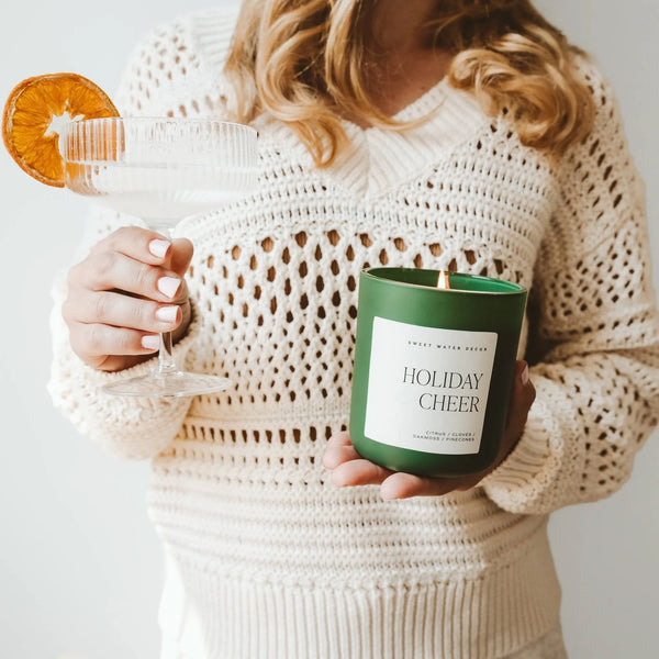Holiday Cheer 15 oz Soy Candle, Matte Jar - Home Decor - Heritage-Boutique.com