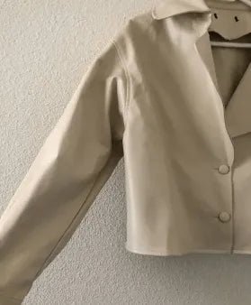 Hot - To - Trot Faux Leather Crop Blazer by DO+BE - Heritage - Boutique.com