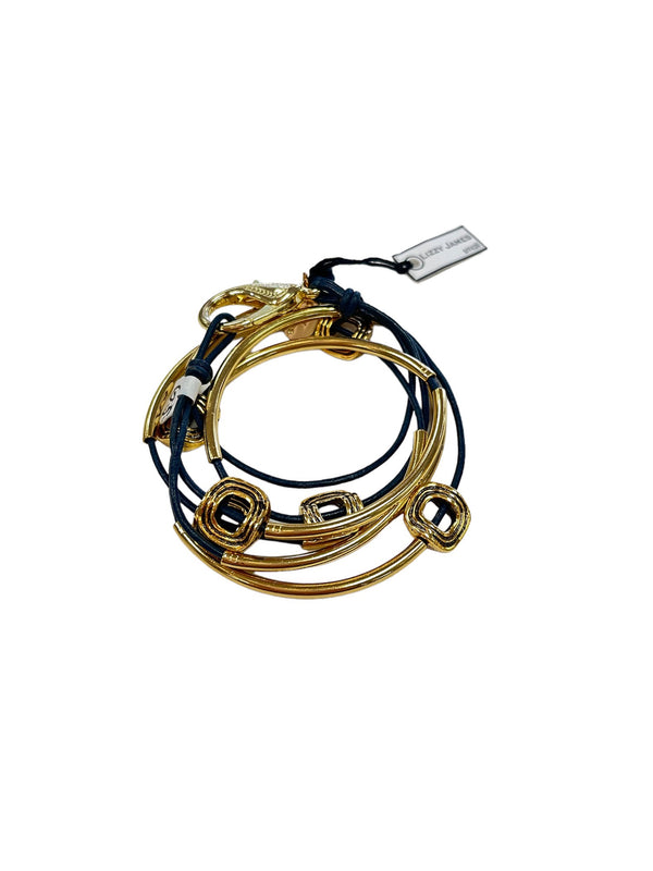 Aura Gold and Navy Wrap Bracelet/Necklace