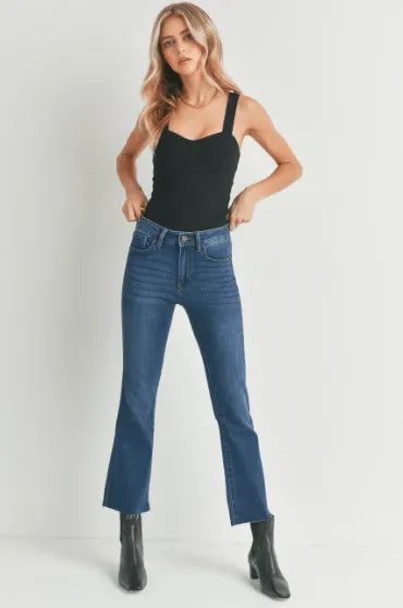 JBD Cropped Flare Dark Wash Jeans - Heritage-Boutique.com
