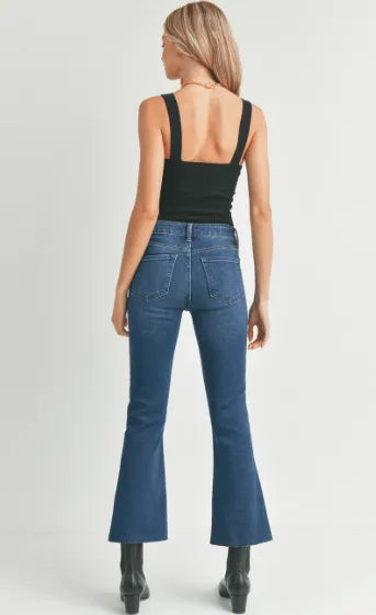 JBD Cropped Flare Dark Wash Jeans - Heritage-Boutique.com