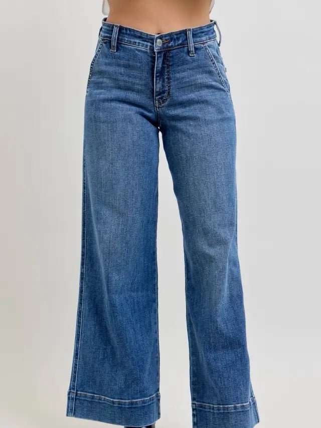 Judy Blue MR Petite Trouser Retro Wide - Heritage - Boutique.com