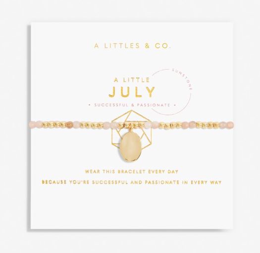 A Little July Sunstone Birthstone Bracelet
