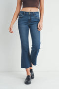 Just Black Cropped Flare Blue Jeans - Heritage - Boutique.com