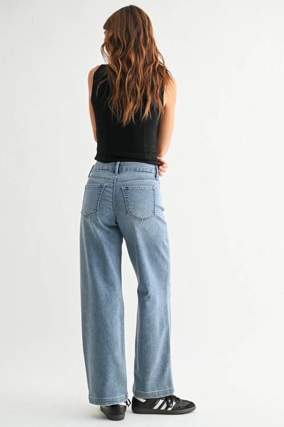 Just Black Denim High Rise Sweatpant Jeans – Relaxed Wide Leg Comfort Fit - Heritage - Boutique.com