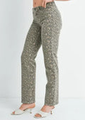 Just Black Leopard High Rise Straight Leg Denim - Heritage - Boutique.com