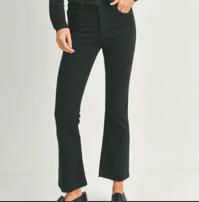 Just Black Tonal Crop Flare - Heritage-Boutique.com