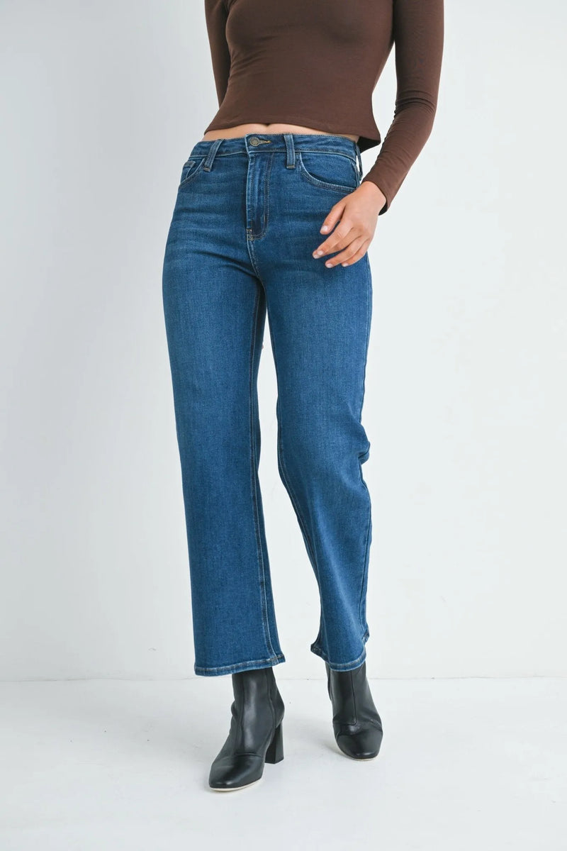 JUST BLACK Wide Leg Dark Denim Jean - Heritage-Boutique.com