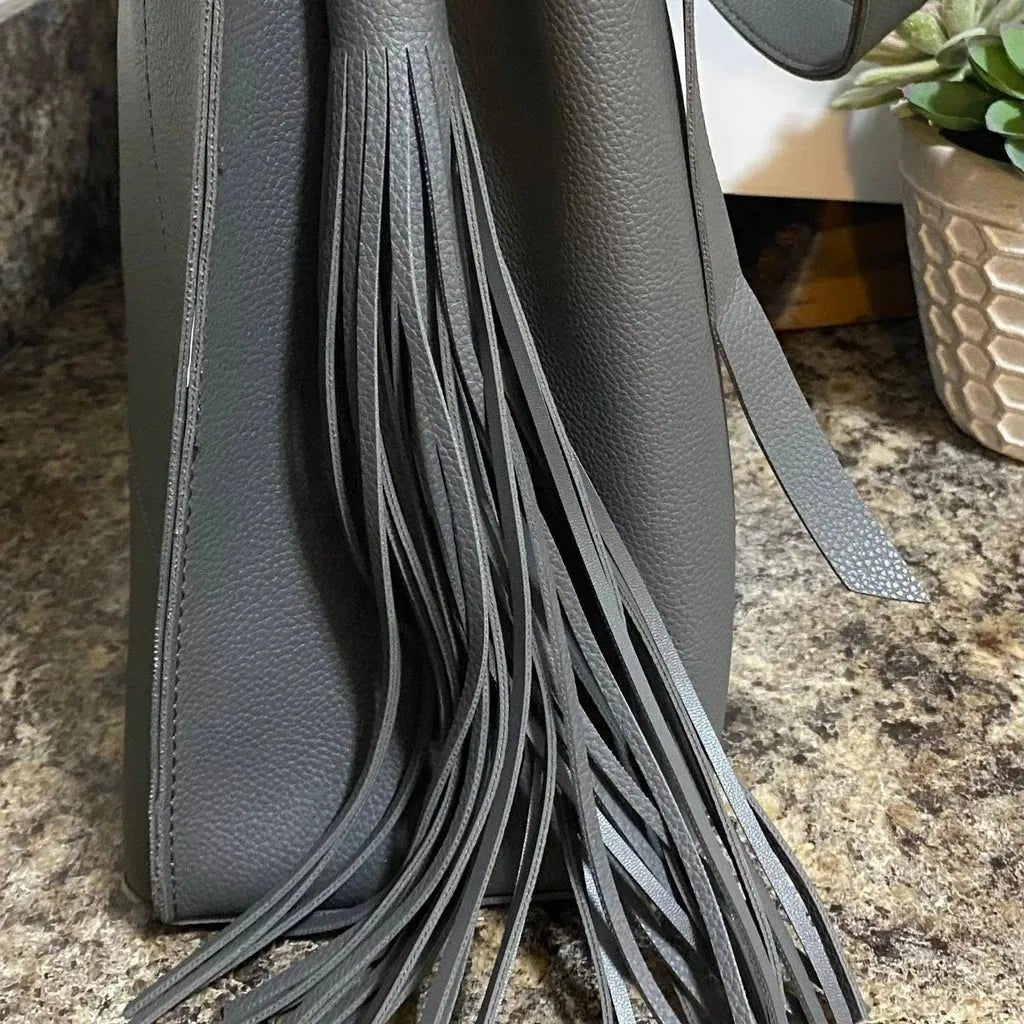 Katie Loxton Gray Braided Gray Bag with Side Tassel - Heritage - Boutique.com