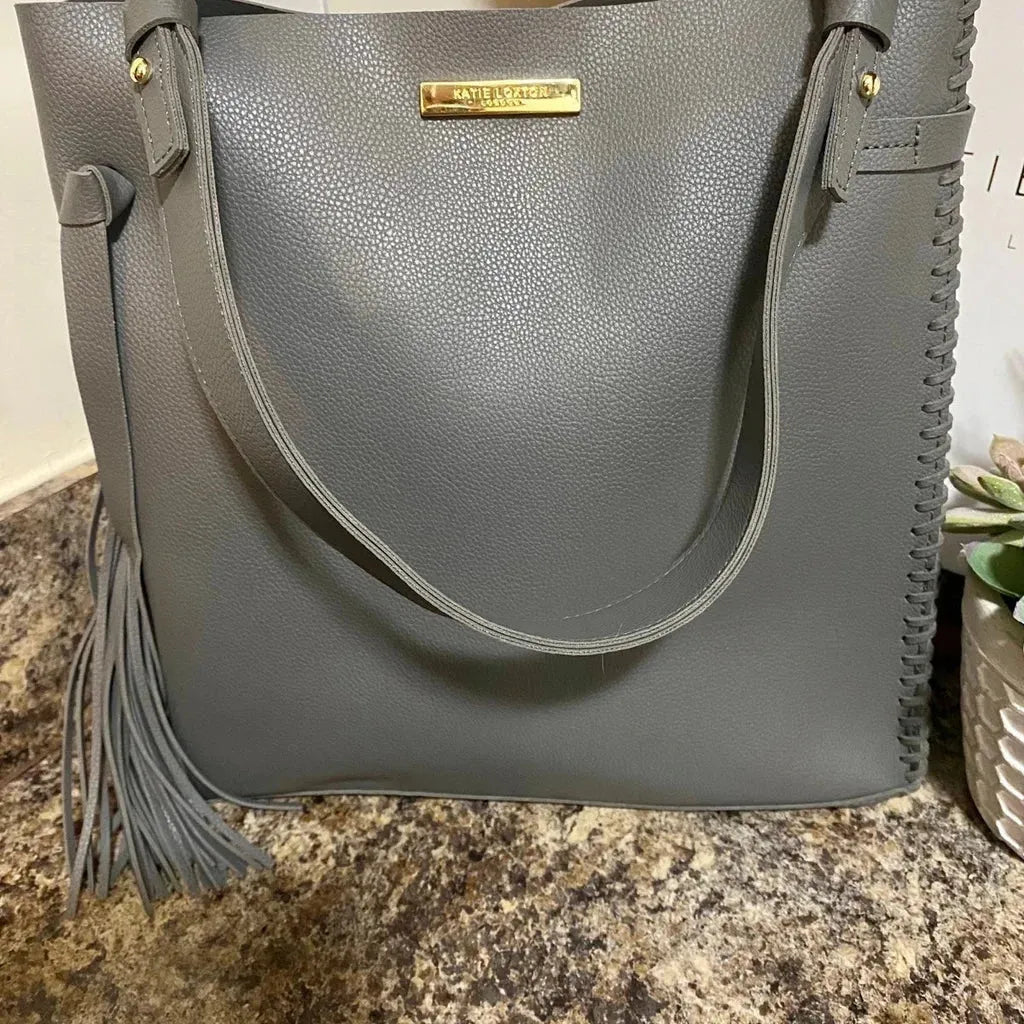 Katie Loxton Gray Braided Gray Bag with Side Tassel - Heritage - Boutique.com