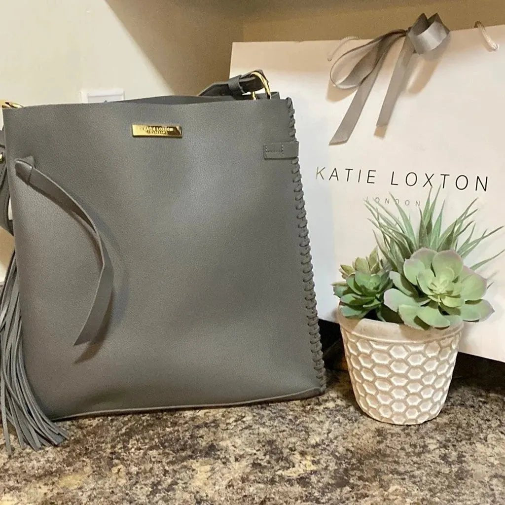 Katie Loxton Gray Braided Gray Bag with Side Tassel - Heritage - Boutique.com