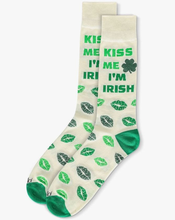 Kiss Me Im Irish Crew Socks-Mens
