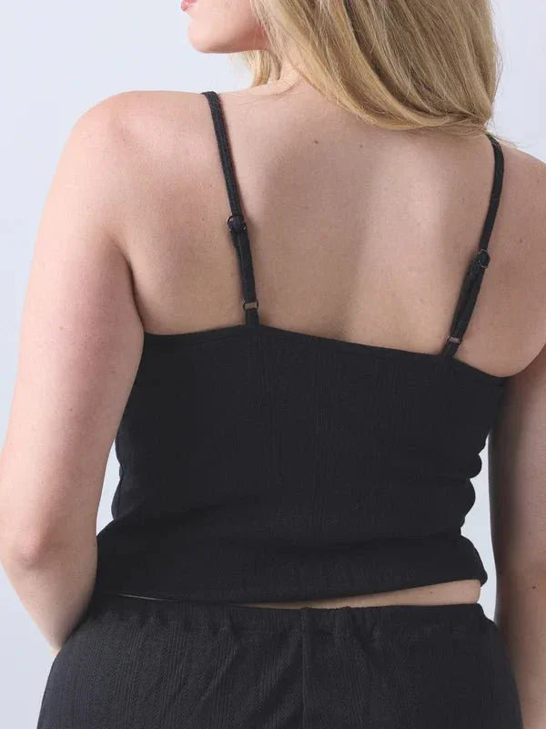 Klassy Black Pointelle PJ Cami - Heritage - Boutique.com