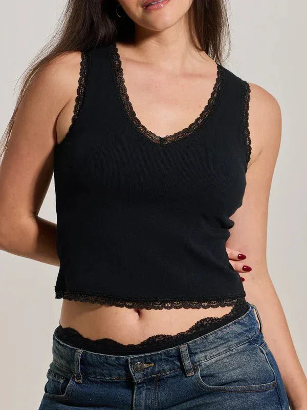 Klassy Lace Cotton V - Neck Mid Length - Heritage - Boutique.com