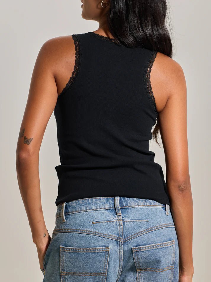 Klassy Lace Trim Cotton Built - In Bra Tank Top – Supportive No - Bra Camisole for Women - Heritage - Boutique.com