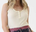 Lace Trim Rib Knit Tank - Heritage - Boutique.com