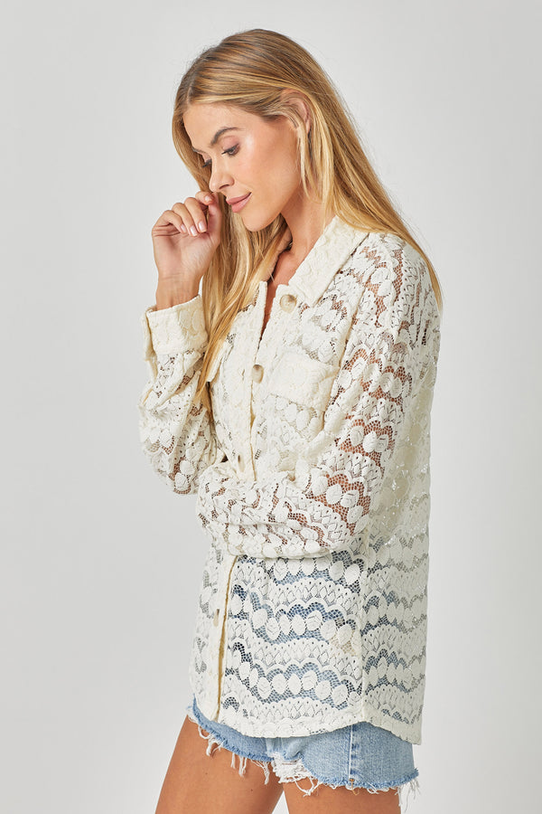Marie Button Down Lace Jacket