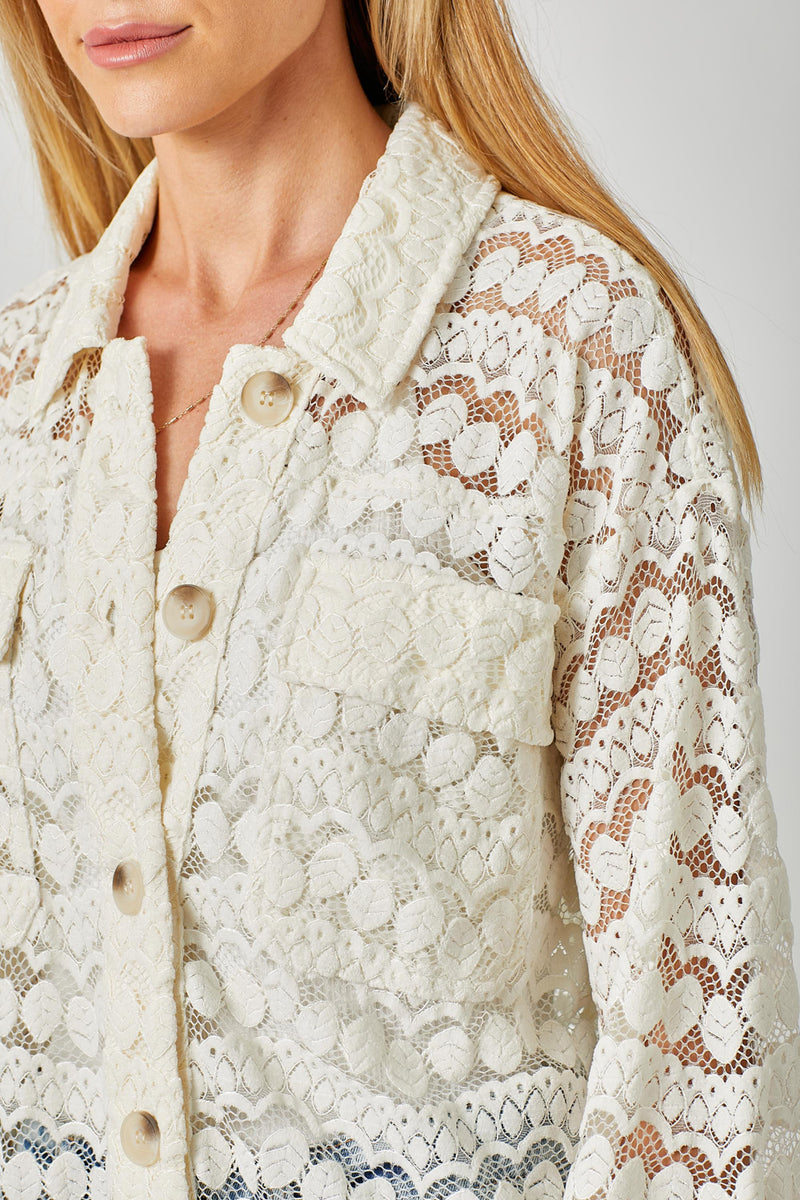 Marie Button Down Lace Jacket