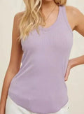 Lavender Ribbed Knit Tank Top - Heritage - Boutique.com