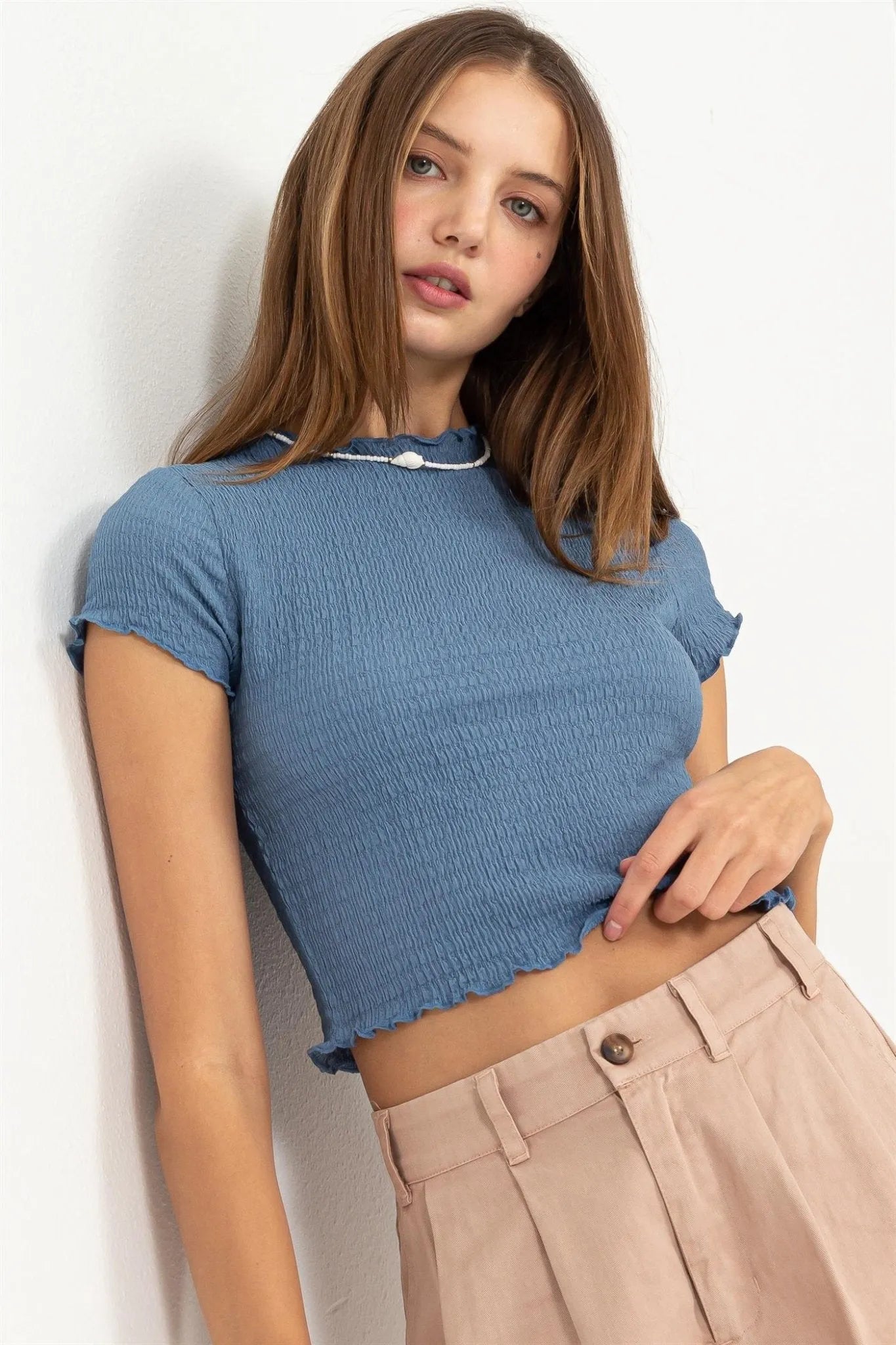 Lettuce Trim Crop Top - Heritage - Boutique.com