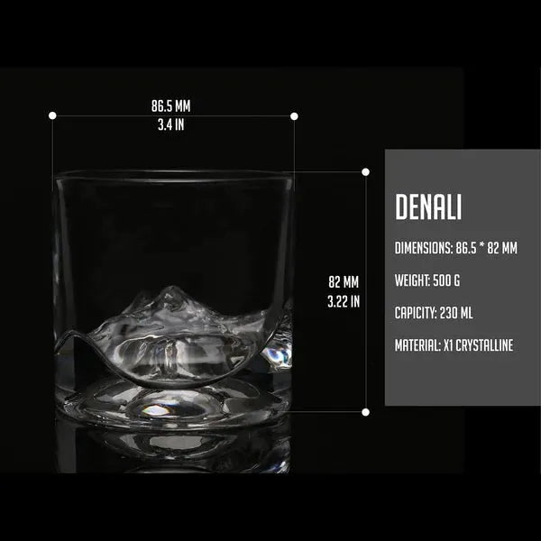 LIITON Mount Denali Crystal Whiskey Glasses Set Of 2 - Heritage-Boutique.com