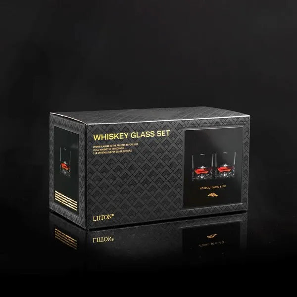 LIITON Mount Denali Crystal Whiskey Glasses Set Of 2 - Heritage-Boutique.com