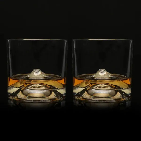 LIITON MT Fuji Crystal Whiskey Glasses Set Of 2 - Heritage-Boutique.com