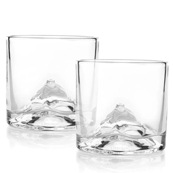 LIITON MT Fuji Crystal Whiskey Glasses Set Of 2 - Heritage-Boutique.com