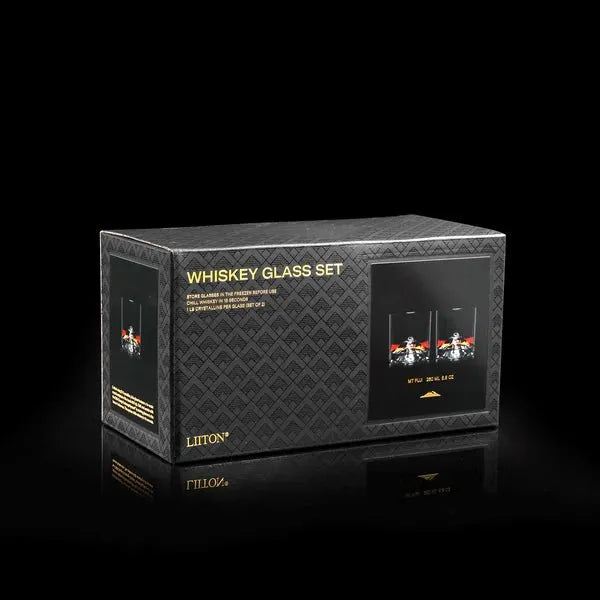 LIITON MT Fuji Crystal Whiskey Glasses Set Of 2 - Heritage-Boutique.com