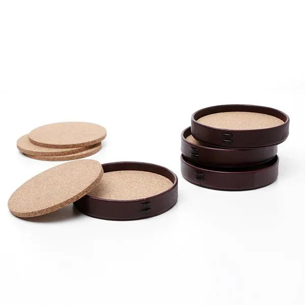 LIITON Whiskey Leather Coaster Set of 4 Coasters - Heritage-Boutique.com