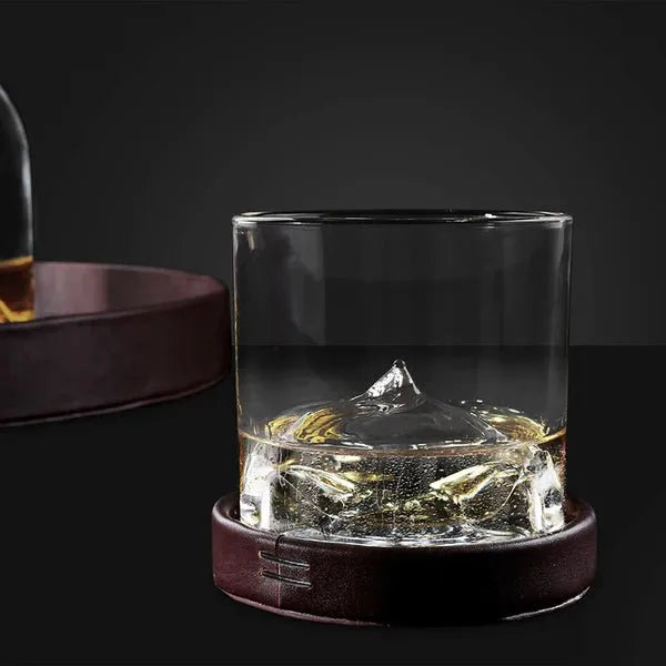 LIITON Whiskey Leather Coaster Set of 4 Coasters - Heritage-Boutique.com