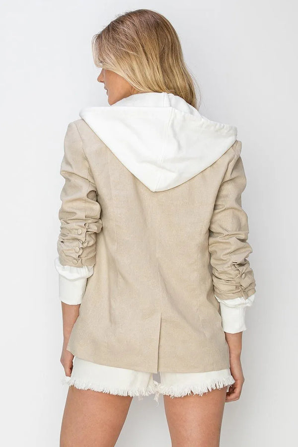 Linen Blazer with Hoodie - Heritage-Boutique.com