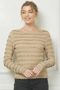 Long Sleeve Layered Ruffle Lace Top - Heritage - Boutique.com