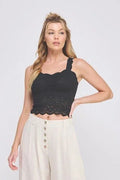 Lovely Scallop Edge Lace Bralette - Heritage - Boutique.com