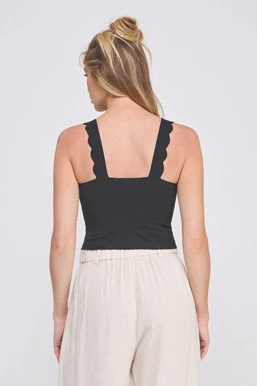 Lovely Scallop Edge Lace Bralette - Heritage - Boutique.com