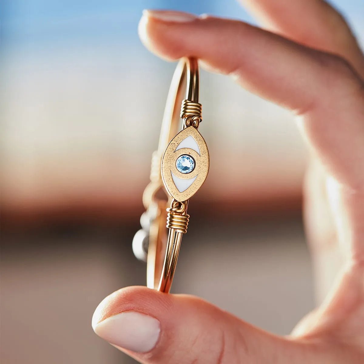 Luca and Danni Evil Eye Gold Bangle Bracelet - Heritage - Boutique.com